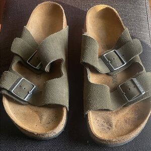 Birkenstock Men's Olive Green Double Strap Sandals